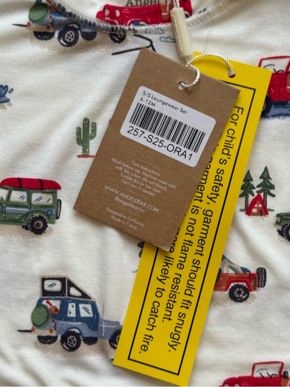 Angel Dear Boys Off-Road Adventure Short Sleeve Loungewear Set - Size 6-12M - Picture 12 of 16